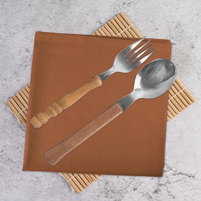Urban Villa Fall Cloth Napkins Rust Color Dinner Napkins Set of 12 20''x20'' 100% Cotton Slub Absorbent Harvest Napkins Washable ReusableThanks Giving Dinner Napkins