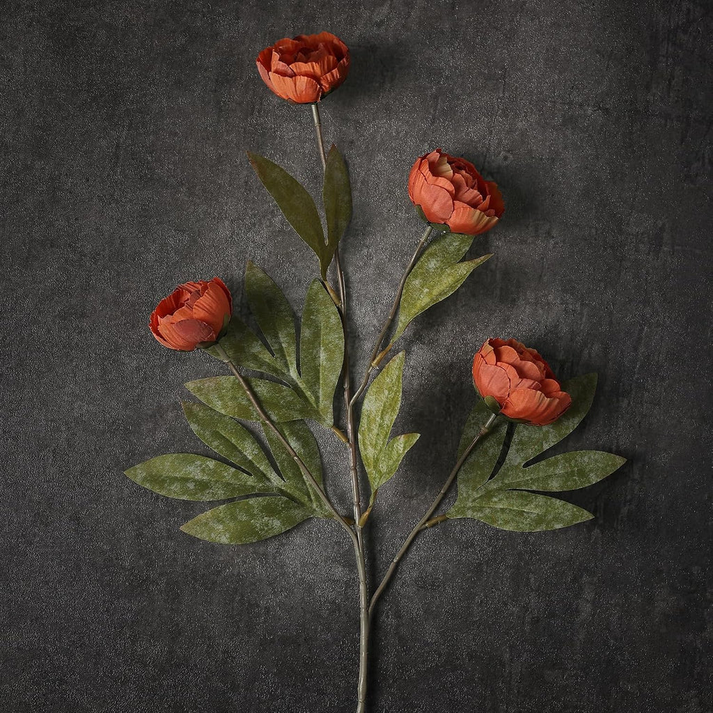 27" faux silk peony artificial fall flowers stems shown in use