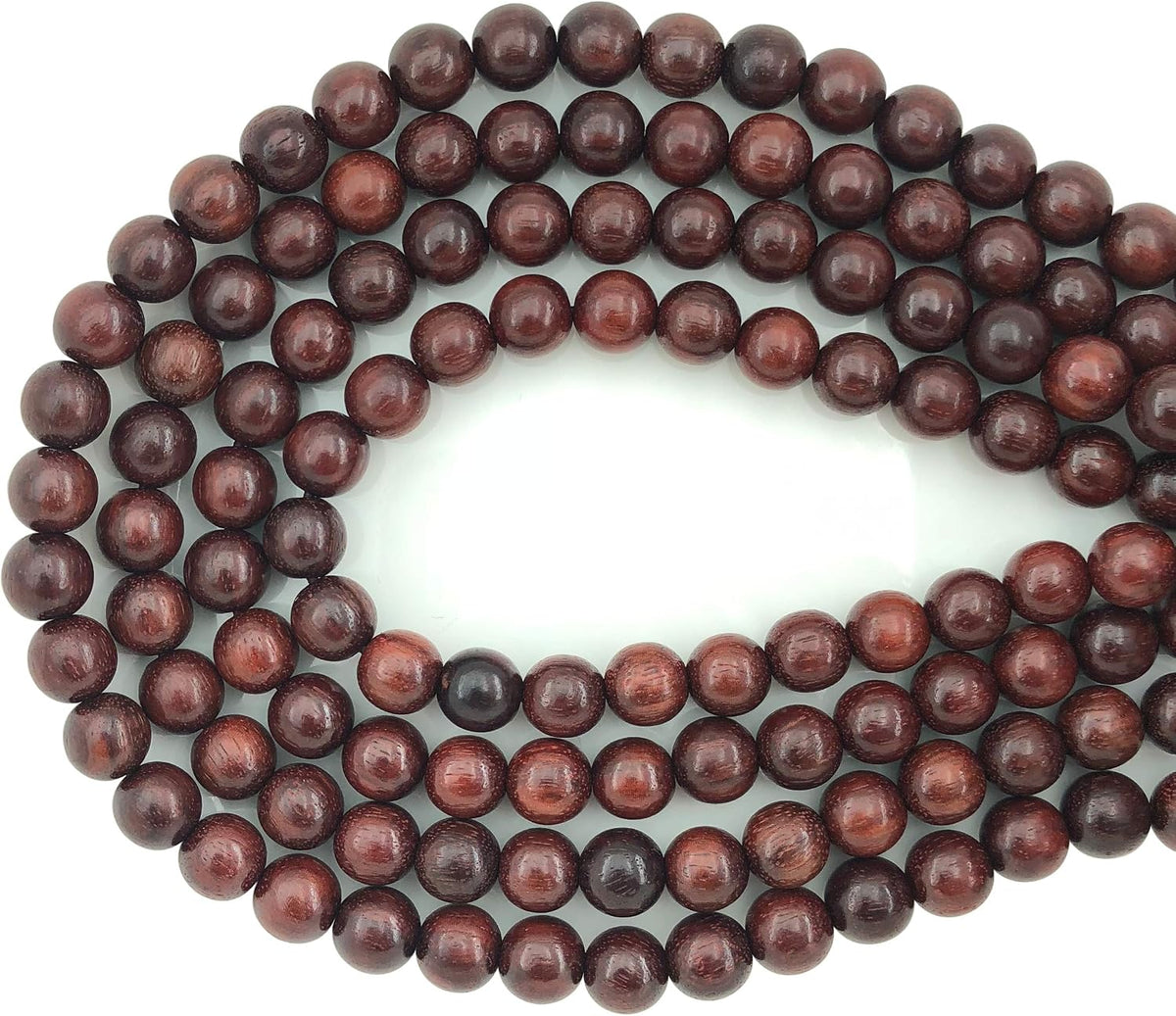 carpenterc round polished wood beads, blood sandalwood, 8mm, main product view