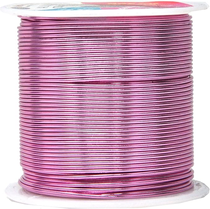 Mandala Crafts 18 Gauge Anodized Aluminum Craft Wire for Jewelry Making - 450 FT Colored Flexible Silver Copper Purple Pink Brown Ice Blue Wire - Bendable for Bonsai Armature Crafting Sculpting