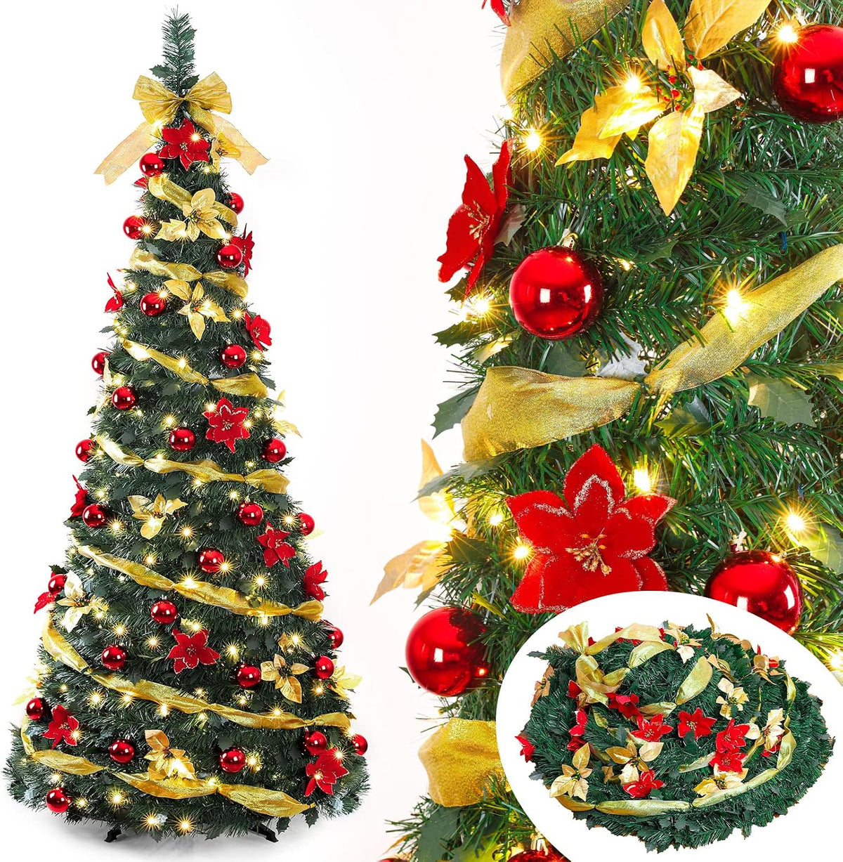 decoway pre lit christmas tree: pop up 6, main product view