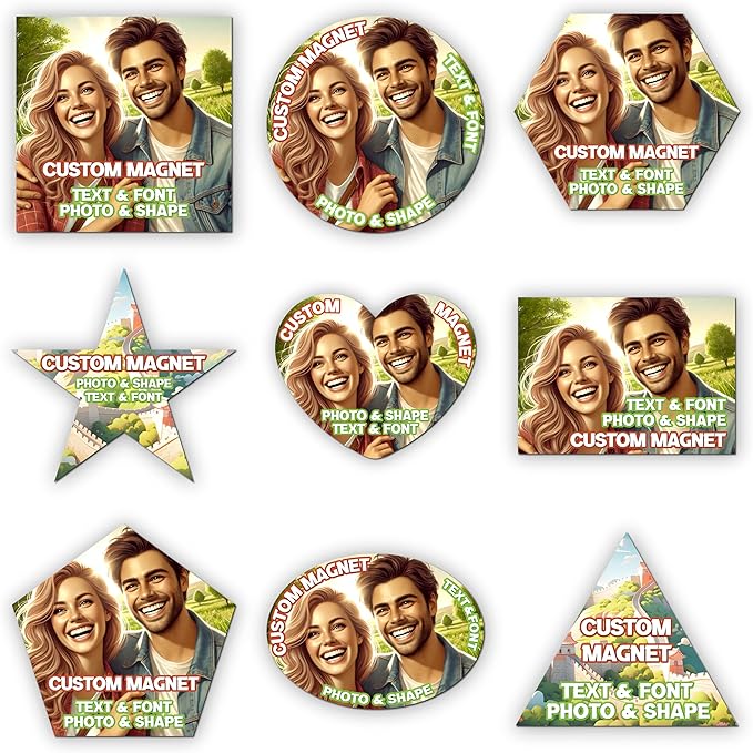 KETABAO – 8" Create Your Own Hexagon Photo Magnet – Customized Magnetic Photo Frames for Refrigerators, Storage Cabinets and Cars