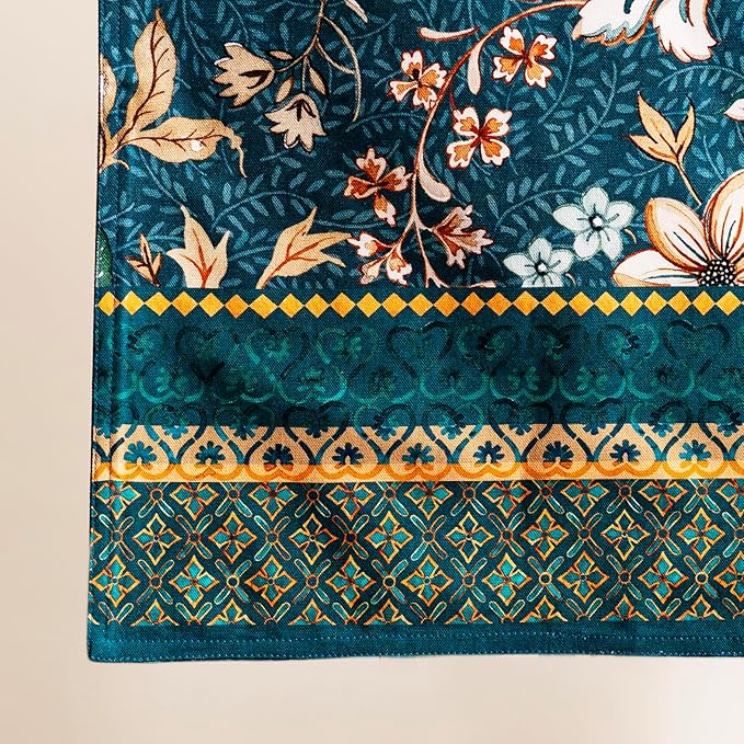 Maison d' Hermine Table Runner 100% Cotton Double Layer Table Runners 108 inches Long for Thanksgiving Christmas Decorations Home Kitchen Dining Party Wedding (Luxury Loft - Dark Teal, 14.5" x 108")
