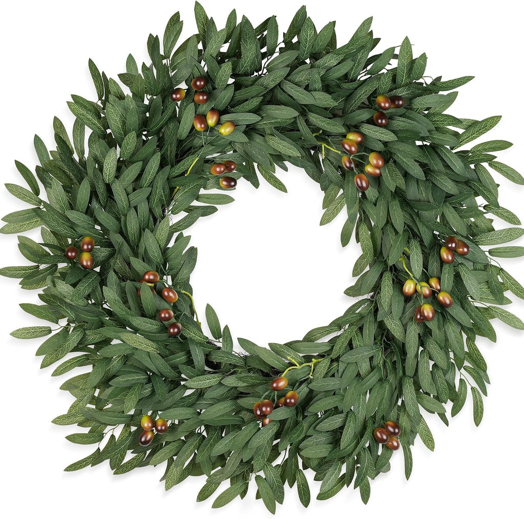 26 inch large eucalyptus olive wreaths for front, main product view