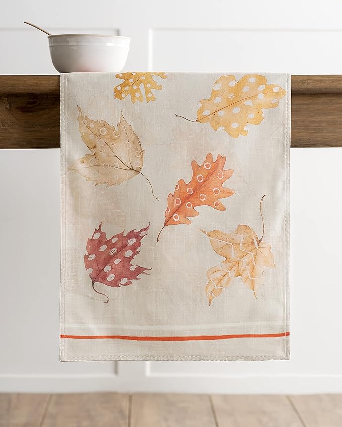 Maison d' Hermine Table Runner 100% Cotton Double Layer Table Runners 72 inches Long for Thanksgiving Christmas Decorations Home Kitchen Dining Party Wedding (Colours of Autumn, 14.5" x 72")