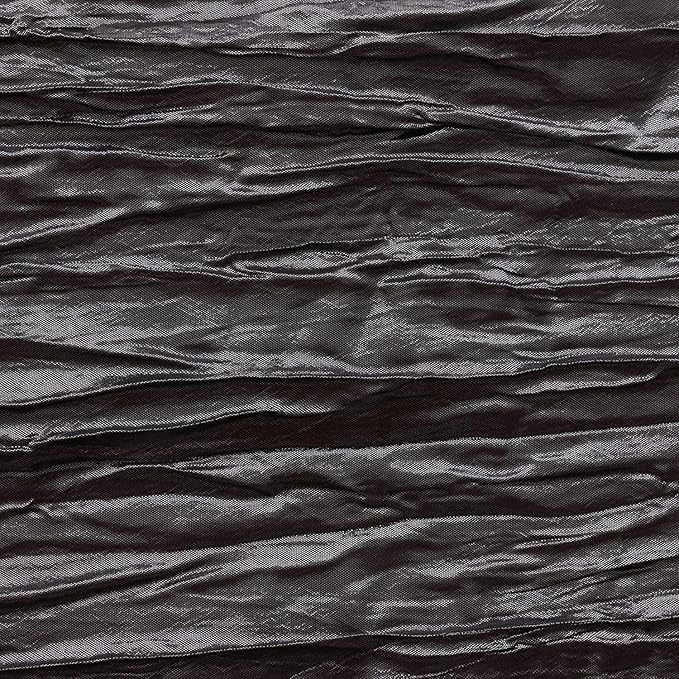 YOUR CHAIR COVERS - 60 x 102 inch Rectangular Crinkle Taffeta Tablecloth - Black, Rectangle Table Linens for 6 ft Rectangular Tables, Wedding Crushed Table Cloth