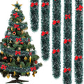 150ft christmas tinsel garland with 38 red bows, main product view