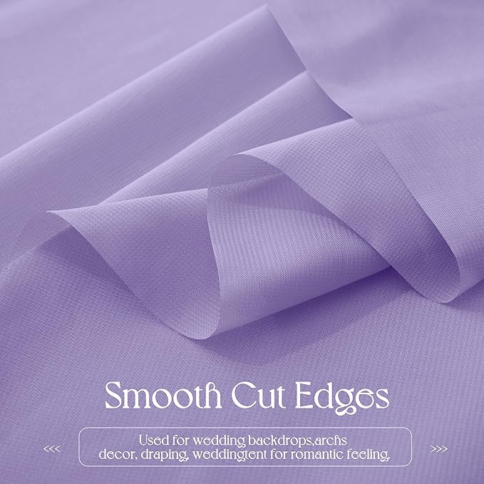 VACVELT Wedding Arch Draping Fabric, Lilac Chiffon, 2 Panels Sheer Drapes, 30 Inch x 20ft Chiffon Backdrop Curtain, Outdoor Sheer Drapery for Ceremony Party Ceiling