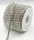 10 yard 5mm crystal rhinestone close silver chain, main product view