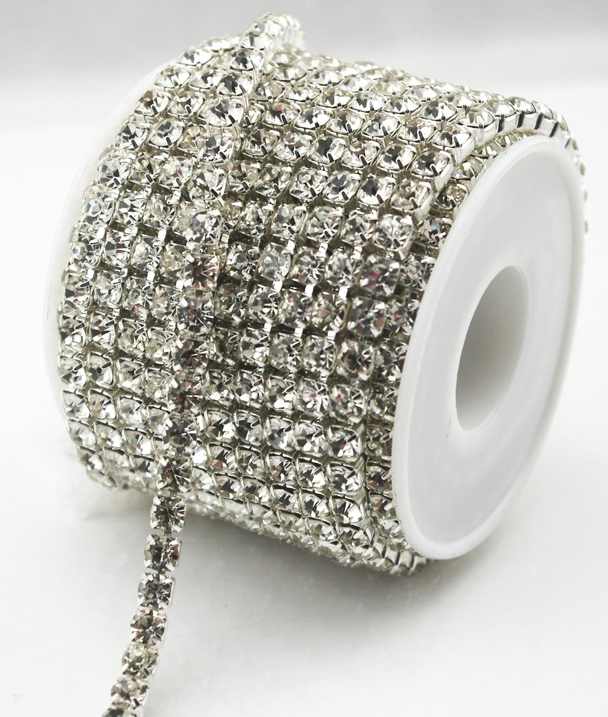 10 yard 5mm crystal rhinestone close silver chain, main product view