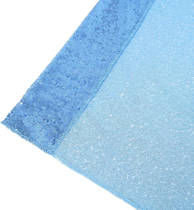 Poise3EHome 6FT x 8FT Sequin Photography Backdrop Curtain for Party Decoration, Baby Blue