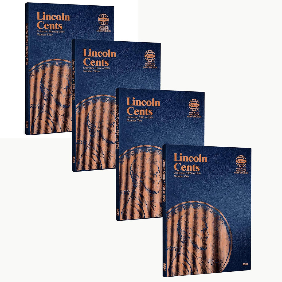 Whitman US Lincoln Cent Coin Folder Four Volume Set 1909 - Date #’s 9004, 903...