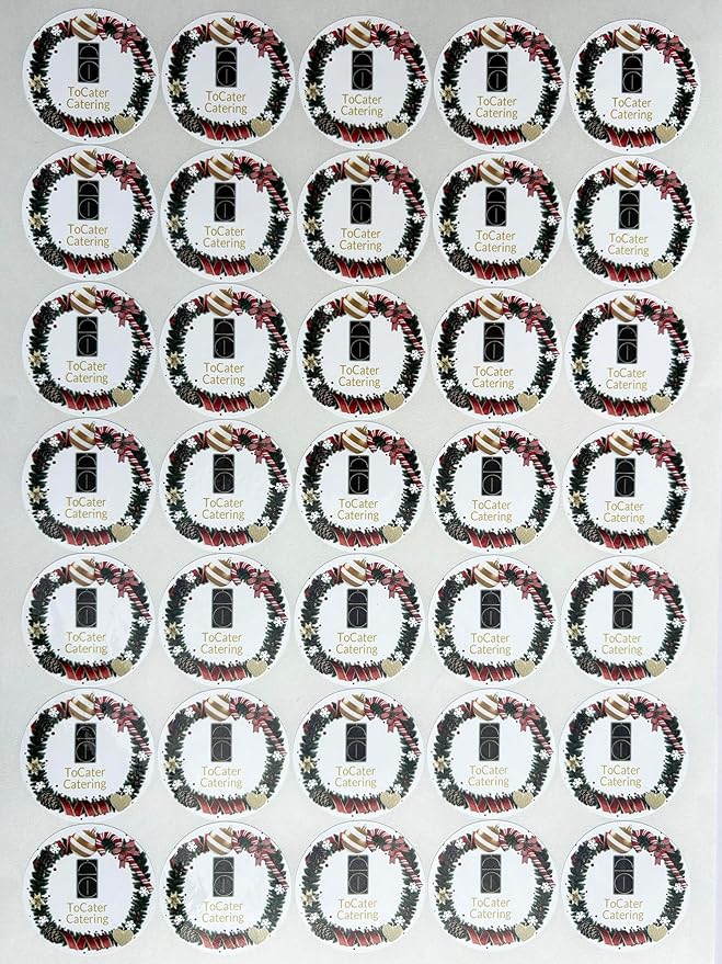Custom Stickers for Weddings, Birthdays & Businesses - Personalized Labels with Your Logo - Waterproof, Fade and Heat Resistant - Pack of 100-1000 (Wreath I, 3.5 Inch)