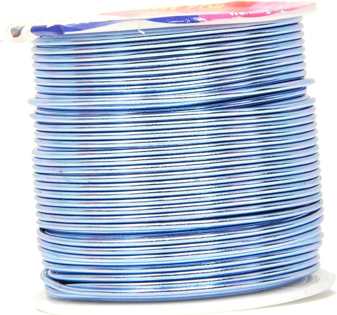 Mandala Crafts 16 Gauge Anodized Aluminum Craft Wire for Jewelry Making – 390 FT Colored Flexible Silver Copper Black Pink Ice Blue Red Wire - Bendable for Bonsai Armature Crafting Sculpting