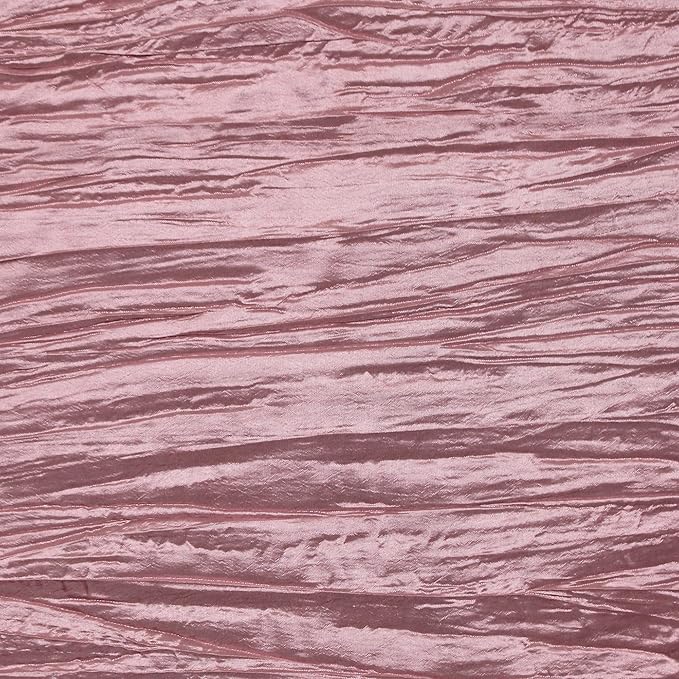 YOUR CHAIR COVERS - 90 x 156 inch Rectangular Crinkle Taffeta Tablecloth - Dusty Rose, Rectangle Table Linens for 8 ft Rectangular Tables, Wedding Crushed Table Cloth