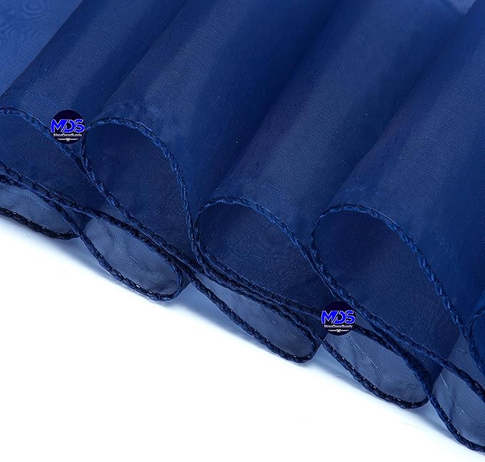 MDS Pack of 150 PCS Organza Chair Sashes Wider Dining Chair Bows Ribbon Tie Back for Wedding Party Birthday Bridal Shower Reception Event Banquet Home Chair Cover Decoration - Navy Blue