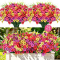 24 Bundles Realistic Fake Flowers for Outdoors, No Fade Faux Silk Flowers & Artificial Plants Lavender, for Garden Patio Porch Decor, Window Box, Hanging Basket, Planter, Grave Decorations