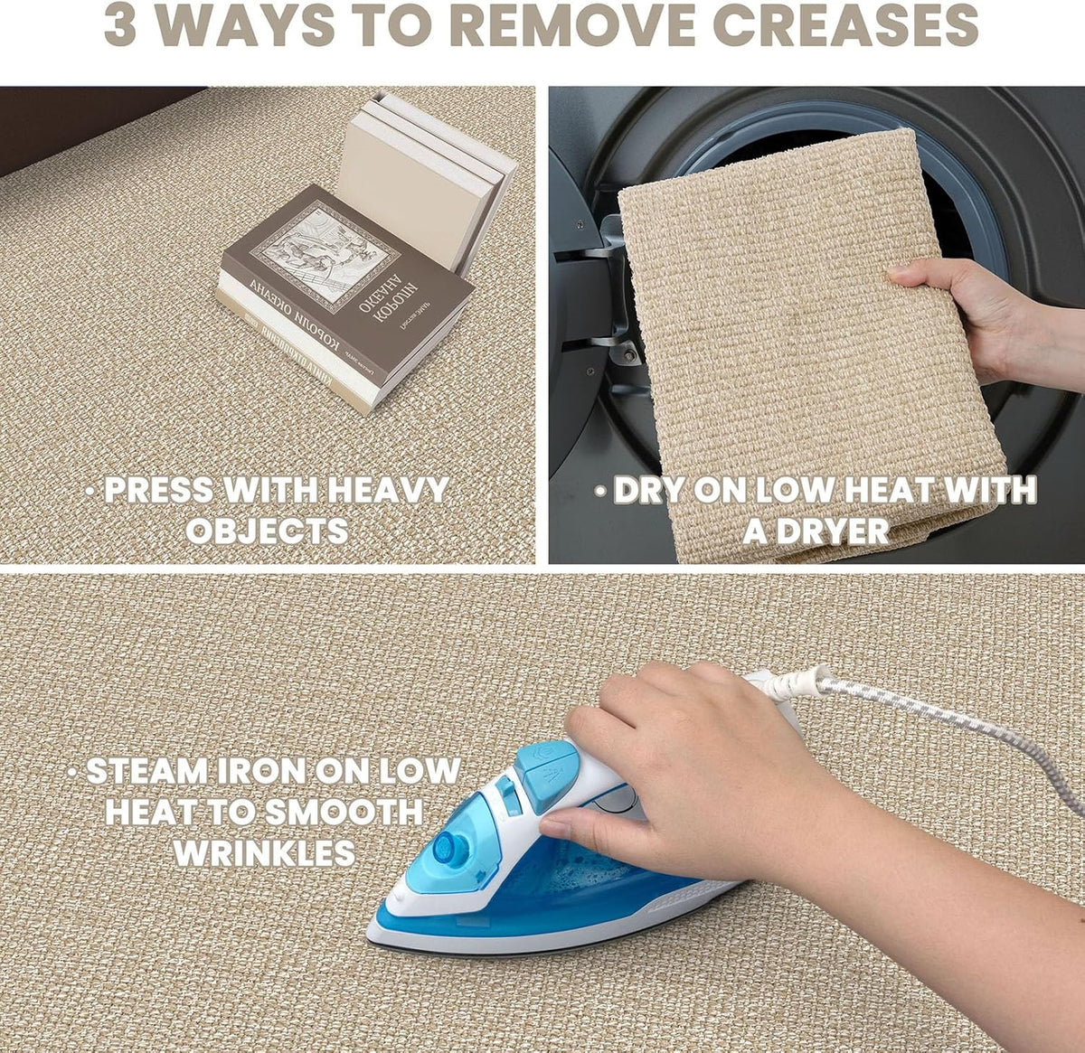 EARTHALL Washable Runner Rug, Non Slip Entryway Runner, 2x8 Ft, Sand/Beige