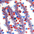 50Ft Metallic Glitter Stars 4th of July Garland Decorations,USA 250th Anniversary Patriotic Independence Memorial Day Decor for Tree Mantle Yard Door Parade Car Table Indoor Outdoor Holiday Party