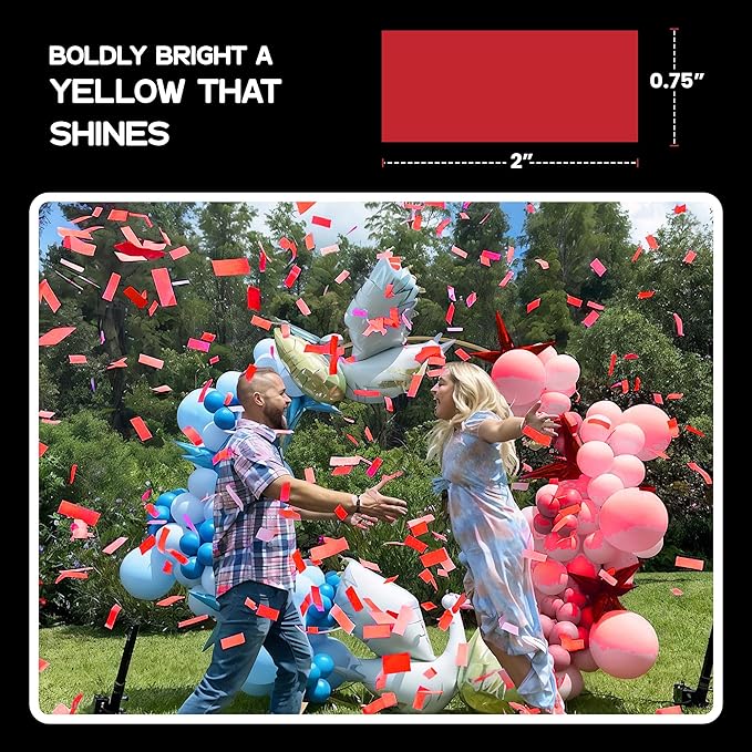 Ultimate Confetti, Red Biodegradable Confetti - Rectangular Tissue Paper Confetti for Cannon and Launcher use – Best for Gender Reveal, Live Parties, Concerts and Weddings - 20 lb, 320 oz