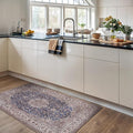 Bloom Rugs Washable Non-Slip 3' x 5' Rug - Dark Blue/Beige Traditional Medallion Area Rug for Living Room, Bedroom, Dining Room, and Kitchen - Exact Size: 3' x 5'