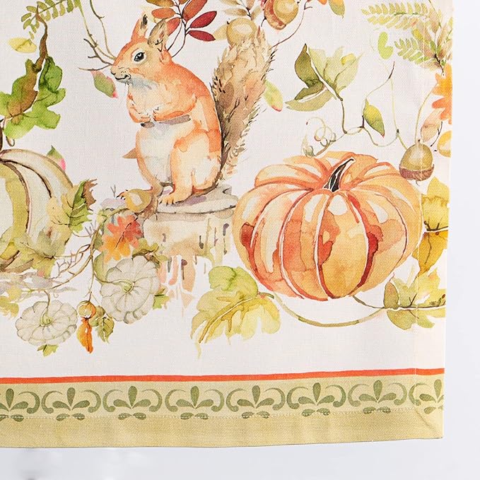 Maison d' Hermine Table Runner 100% Cotton Single Layer Table Runners 108 inches Long Decorative for Home Kitchen Dining Party Baby Shower Wedding Bridal Shower (Pumpkin Passion, 14.50" x 108")