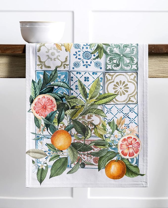 Maison d' Hermine Table Runner 100% Cotton Double Layer Table Runners 108 inches Long Decorative for Home Kitchen Dining Party Baby Shower Wedding Bridal Shower Spring Summer (Agrume, 14.50" x 108")