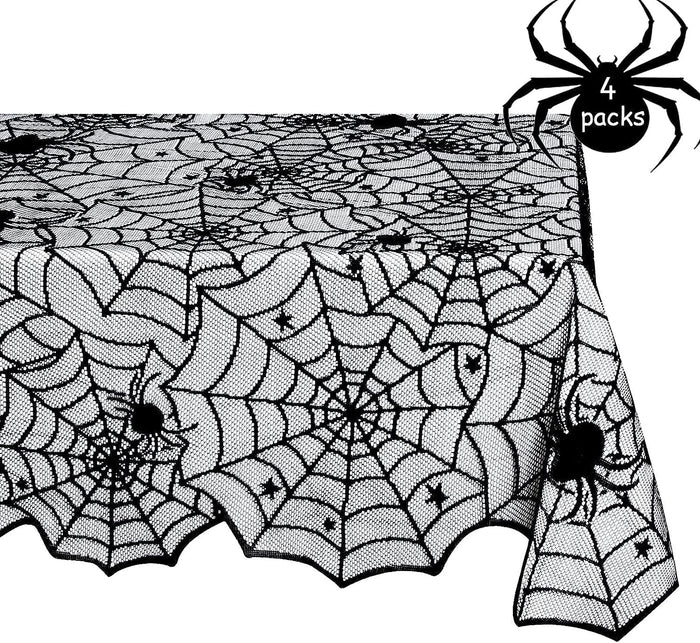 Halloween Lace Tablecloths Black Table Cloths Spiderweb Table Fabrics Decor