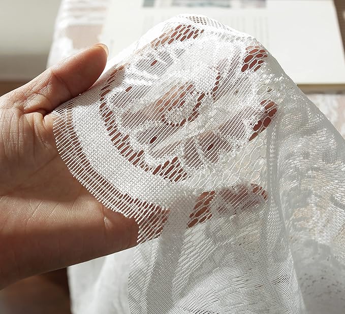 Gorgeous Round Lace Tablecloth,Vintage Floral Embroidered Table Cloths, Chic Round Table Cover for Wedding Banquet HolidayDinner Tables 60INCH (White)