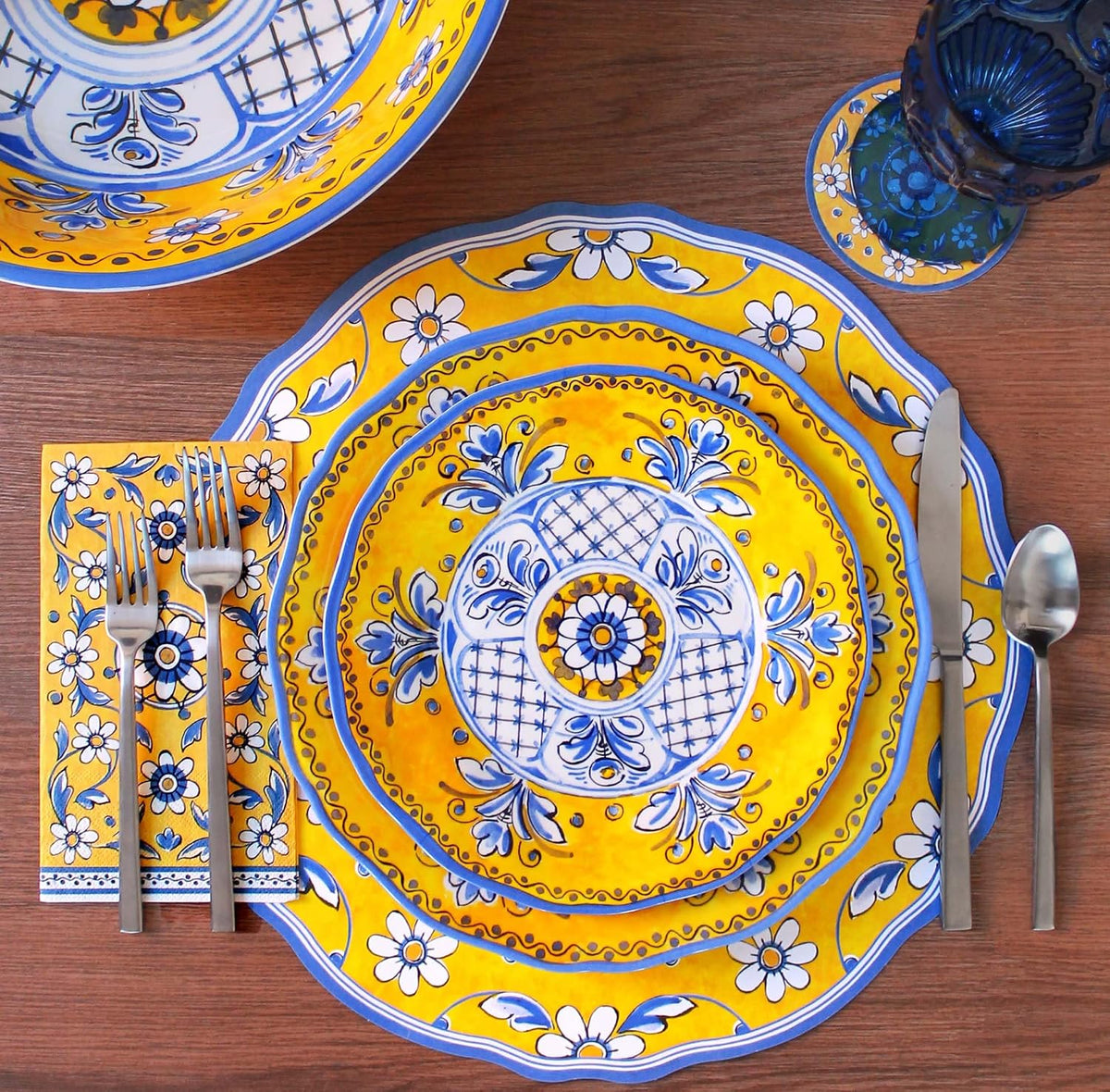 Le Cadeaux 097BEN Benidorm Appetizer Plates Set of 4, 6 inches, Multicolor