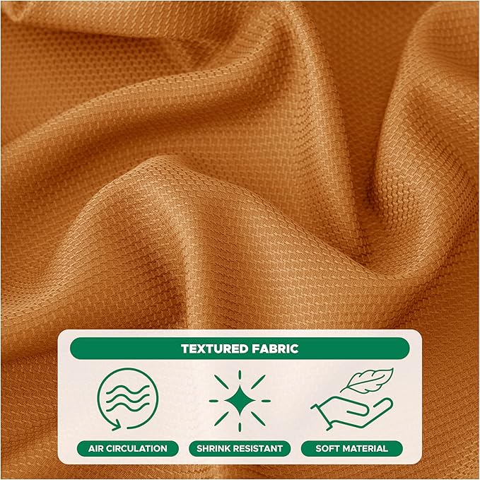 Biscaynebay Fall Tablecloth Textured Fabric 70x120 Inch Rectangular, Bronze Thanksgiving Autumn Harvest Water Resistant Fabric Tablecloths for Kitchen, Dining, Wedding, Parties Machine Washable