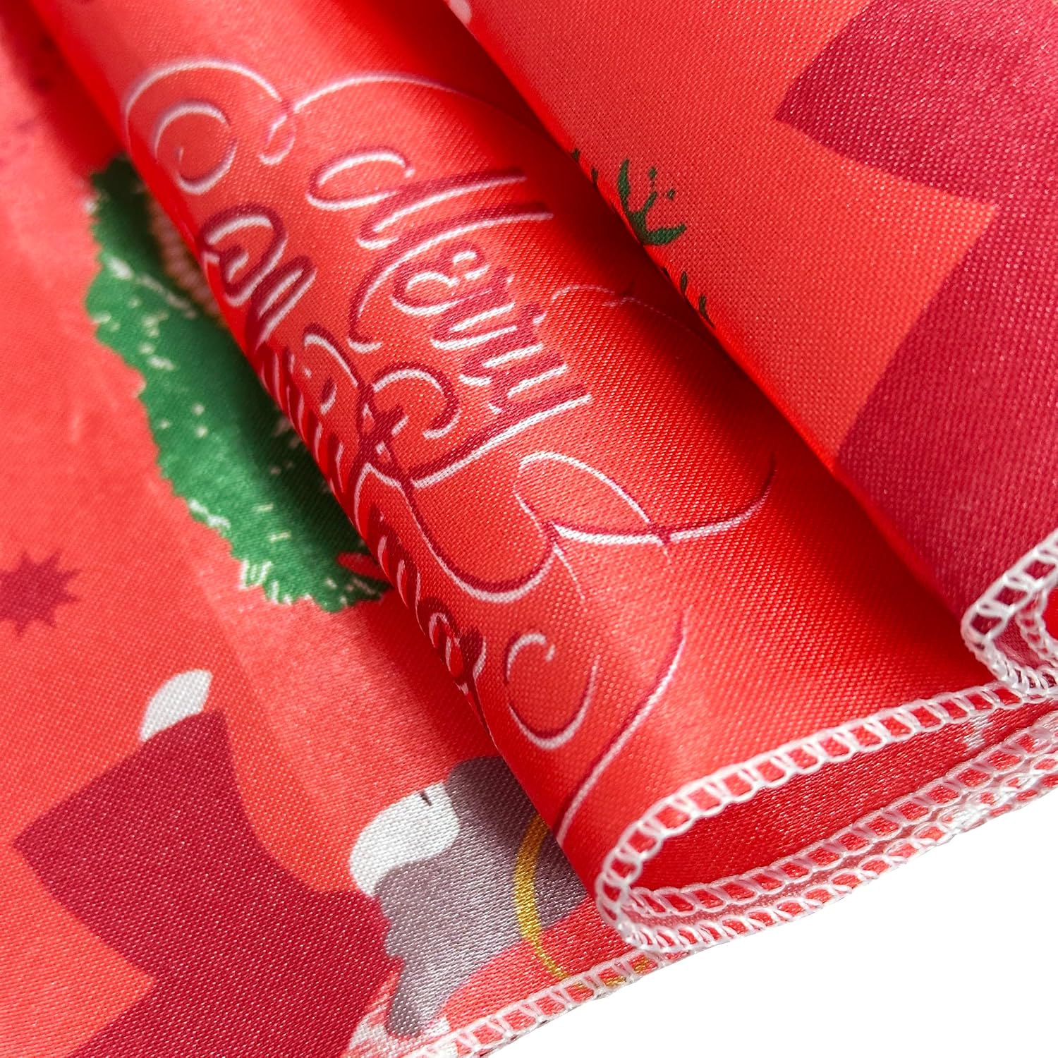 Christmas Satin Chair Sashes Chair Bow Bows Cover Party Chairs Decoration (10, Merry Christmas)