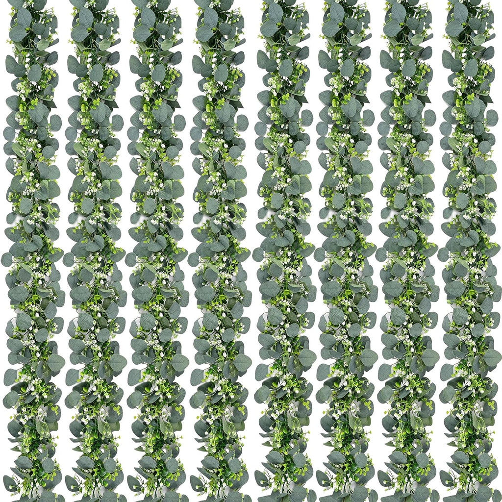 waipfaru 8pcs eucalyptus garland, 5.9ft greenery garland, green, main product view
