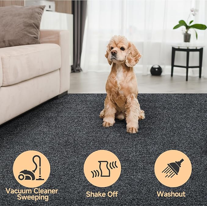jxgzyy Runner Rugs 3 x 10 ft, Non Slip Entrance Doormat, 0.25” Thickness Indoor Outdoor Carpet Runner with Rubber Backing, Waterproof Custom Size Heavy Duty Floor Mat for Hallway Laundry Patio
