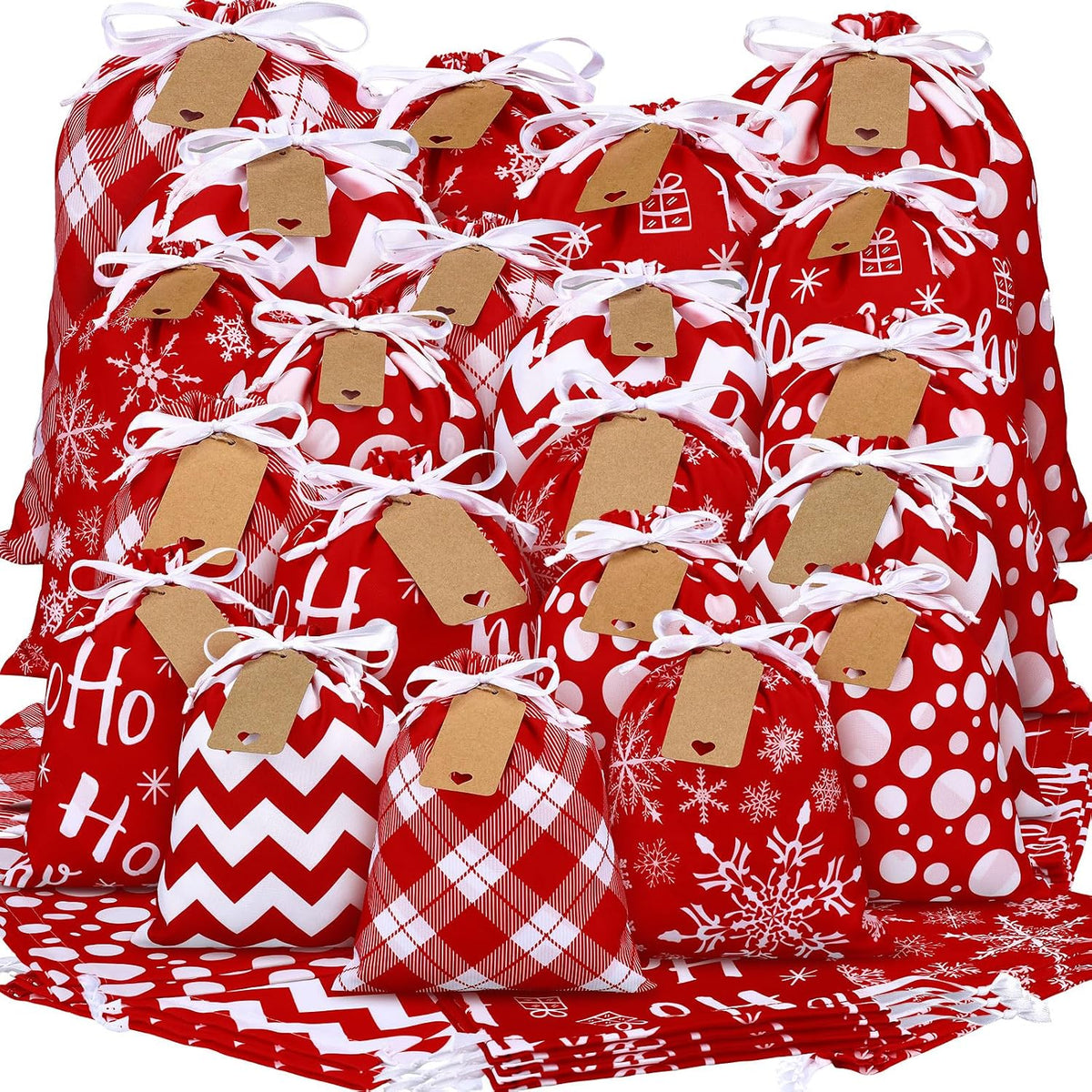 abbylike 40 pcs reusable christmas gift bags with, main product view