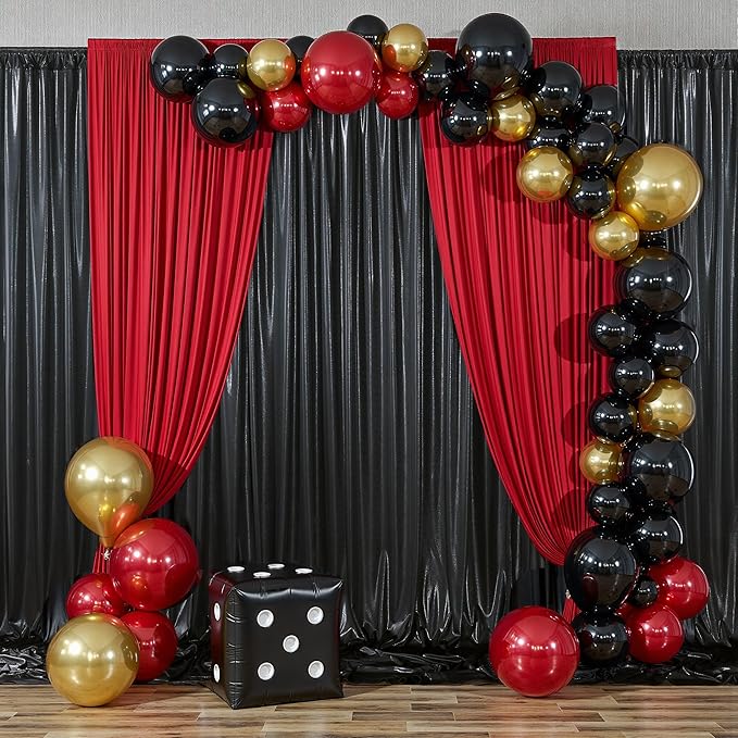30ftx10 ft Black Glitter Sequin Backdrop Curtain for Parties, Wrinkle Free Sparking Backdrop Drapes, 6 Panels 5x10ft Shimmer Photo Back Drop Cloth for Wedding Birthday Photography Background