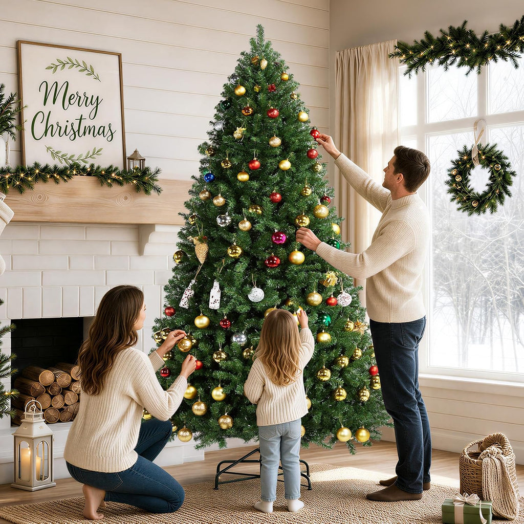 yaheetech 9ft pre-lit christmas tree with 850 warm, package contents
