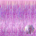 6 Pack Pink Foil Fringe Curtain Backdrop, 3.28Ft x 8.2Ft Metallic Tinsel Foil Fringe Streamer Curtains for Photo Booth, Birthday, Wedding, New Year Party Decorations