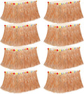 8PCS Hawaiian Table Skirt, Luau Themed Grass Table Skirt Party Supplies, Indoor Outdoor 108 X 29.5" Flower Tropical Hula Dance Parties Supplies Bulk, Table Skirt for Summer Beach Themed Party