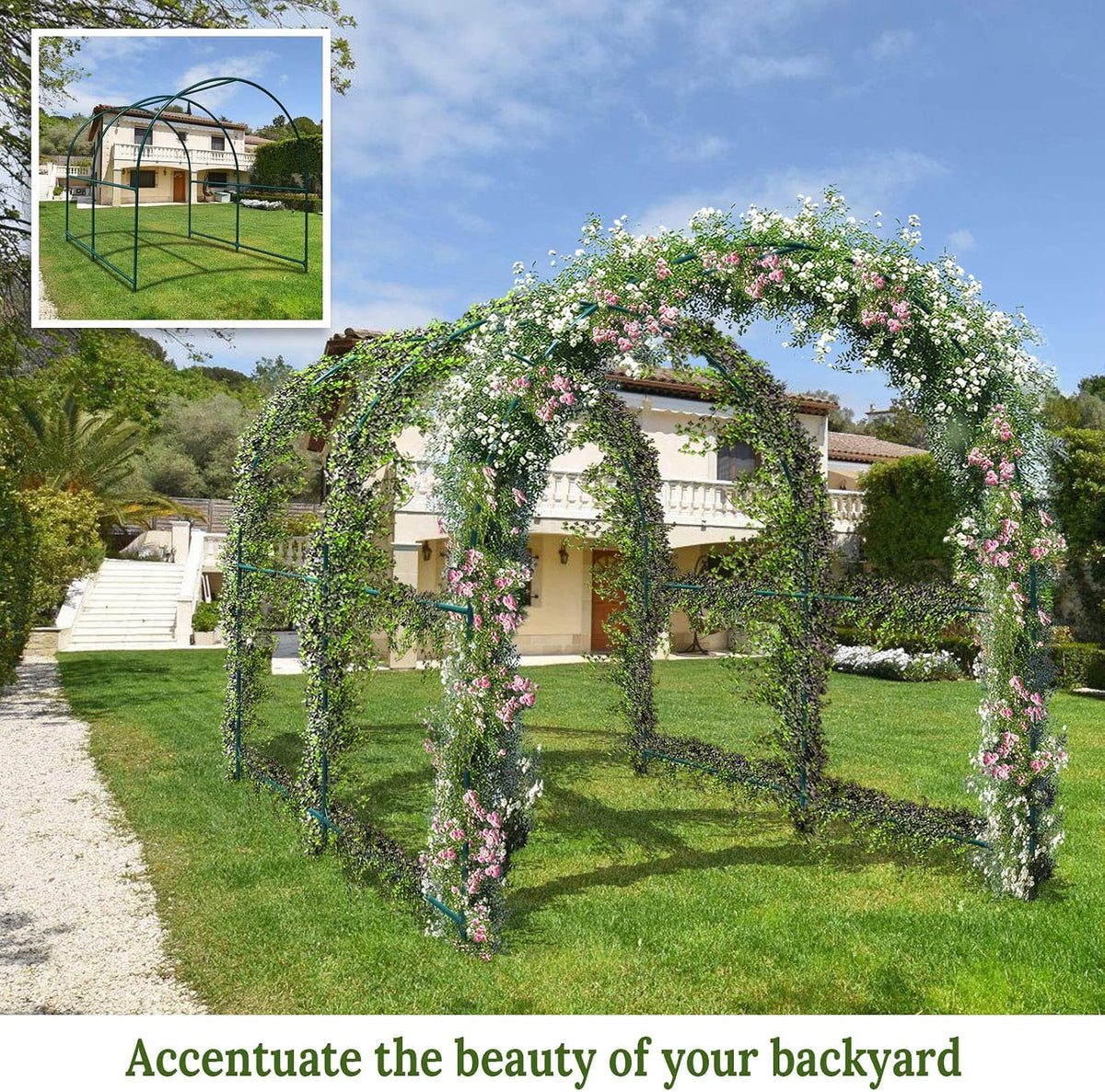 YardGrow Large Garden Support Arch Pergola Frame( 6.5 x 7 x 7.2ft)