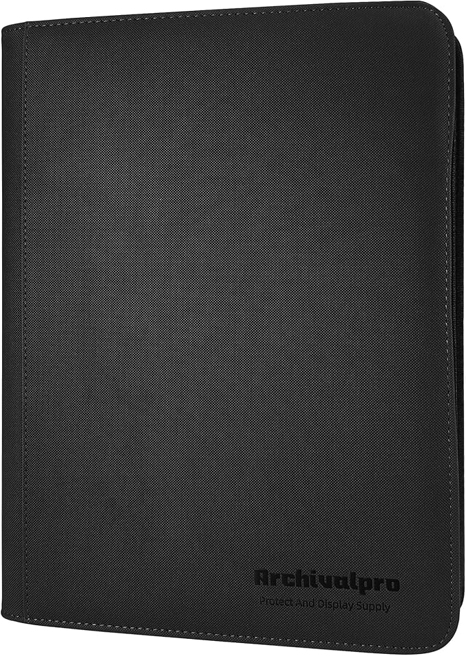 9 Pockets Premium Card Binder 360 Cards Trading Card Binders Zip Card Storage Display Album(9 Pocket 360 Card Slot,Black)