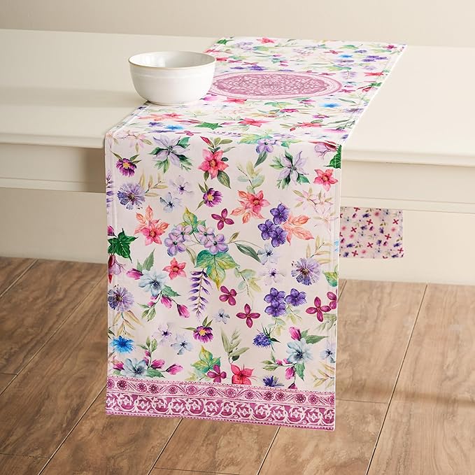 Maison d' Hermine Table Runner 100% Cotton Double Layer Table Runners 108 inches Long Decorative for Home Kitchen Dining Party Baby Shower Wedding Bridal Shower Spring Summer (Chardon, 14.50" x 108")