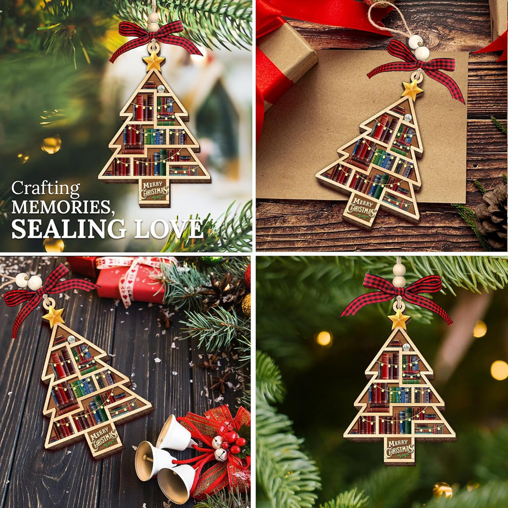 HEXMOZ Book Lover Christmas Ornaments 2026 - Book Lovers Gifts for Women | Book Ornaments for Christmas Tree - Gift Ideas for Book Lovers, Readers, Bookworms, Book Club, Bookish, Readers, Librarians