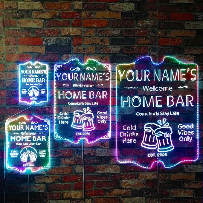 ADVPRO Personalized Your Name Home Bar RGB Dynamic Glam LED Sign - Cut-to-Edge Shape - Smart 3D Decoration - Multicolor Signage st06s64-fnd-p11a-tm-c