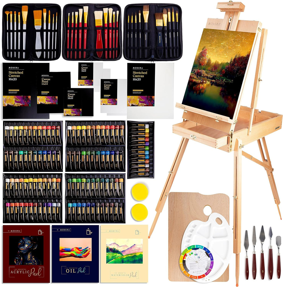 163-piece french easel painting set | all-in-one deluxe, main product view