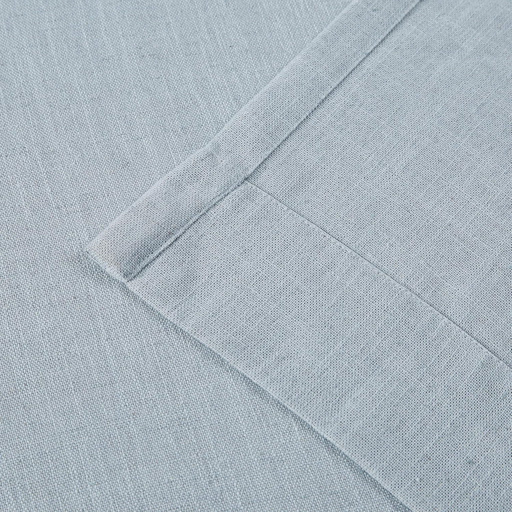 vision home blue grey linen pinch pleated semi showing dimensions