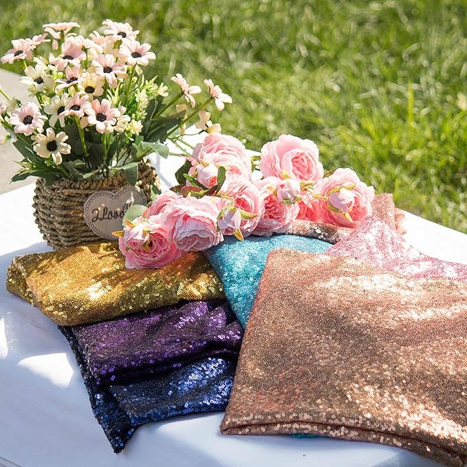 JYFLZQ Champagne Sequin Backdrop Curtains 7ft x 7ft 1 Panel Glitter Photo Booth Backdrops Sparkly Photography Background Drapes for Parties Wedding Bridal Showers