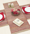 Chardin home Natural Jute Table Runner 13x48 Inch – Vintage Boho Rustic Table Decor – Handwoven Table Runner in Natural Jute and Red – Farmhouse Dining or Console Table Accent