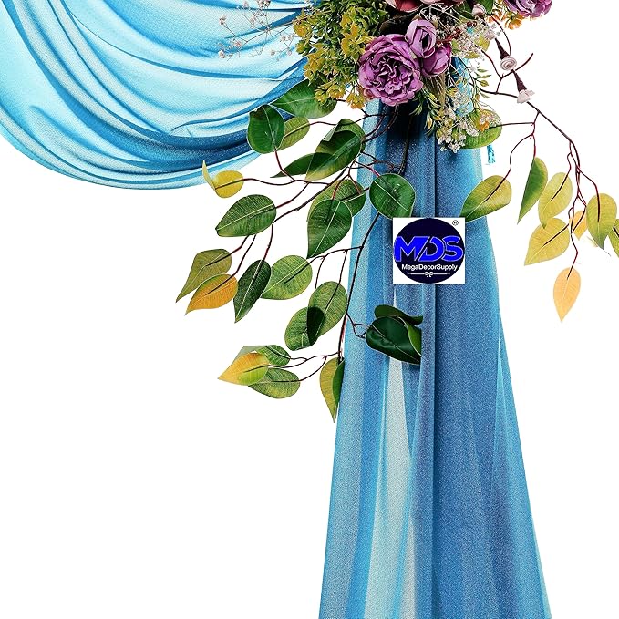 MDS Halloween Chiffon Draping Fabric - 1 Panel, 30" Wide x 100ft Long - Sheer Spooky Arbor & Canopy Drapery for Haunted House Backdrops, Party Ceilings, DIY Costumes & Themed Events - Dark Teal