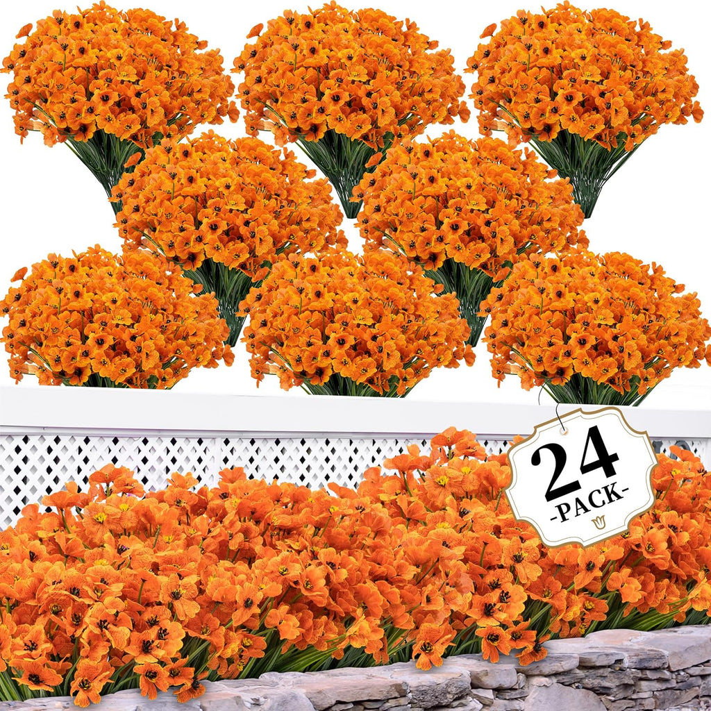 coloplay artificial mums for outdoors, 24 bundles fake shown in use